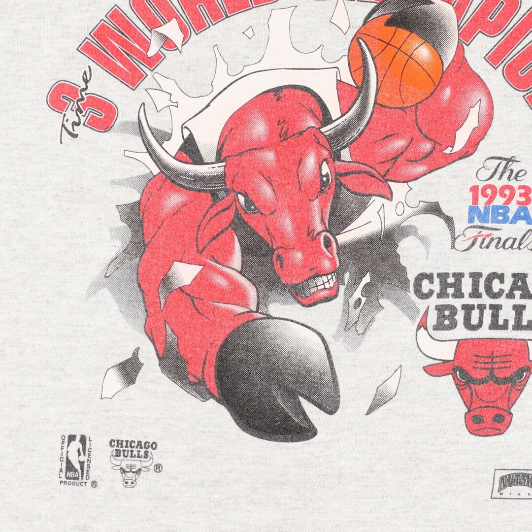 90年代 ジャージーズ Jerzees NBA CHICAGOBULLS シカゴブルズ スポーツプリントTシャツ USA製 メンズL ヴィンテージ /eaa346666