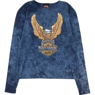 ハーレーダビッドソン(Harley Davidson)の古着 ハーレーダビッドソン Harley-Davidson 鷲柄 イーグル柄 両面プリント ロングTシャツ ロンT メンズM /eaa348483(Tシャツ/カットソー(半袖/袖なし))