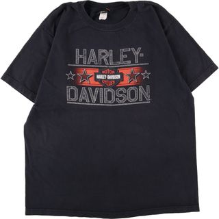 ハーレーダビッドソン(Harley Davidson)の古着 ハーレーダビッドソン Harley-Davidson 両面プリント モーターサイクル バイクTシャツ USA製 メンズL /eaa348354(Tシャツ/カットソー(半袖/袖なし))