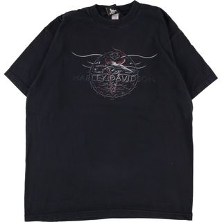 ハーレーダビッドソン(Harley Davidson)の古着 ハーレーダビッドソン Harley-Davidson 両面プリント モーターサイクル バイクTシャツ メンズXL /eaa348359(Tシャツ/カットソー(半袖/袖なし))