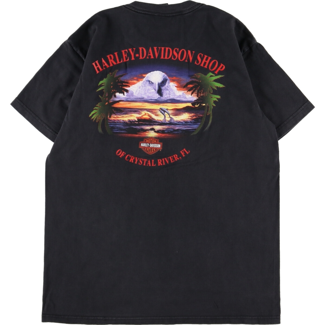 Harley Davidson(ハーレーダビッドソン)の古着 ハーレーダビッドソン Harley-Davidson 両面プリント モーターサイクル バイクTシャツ メンズL /eaa348360 メンズのトップス(Tシャツ/カットソー(半袖/袖なし))の商品写真