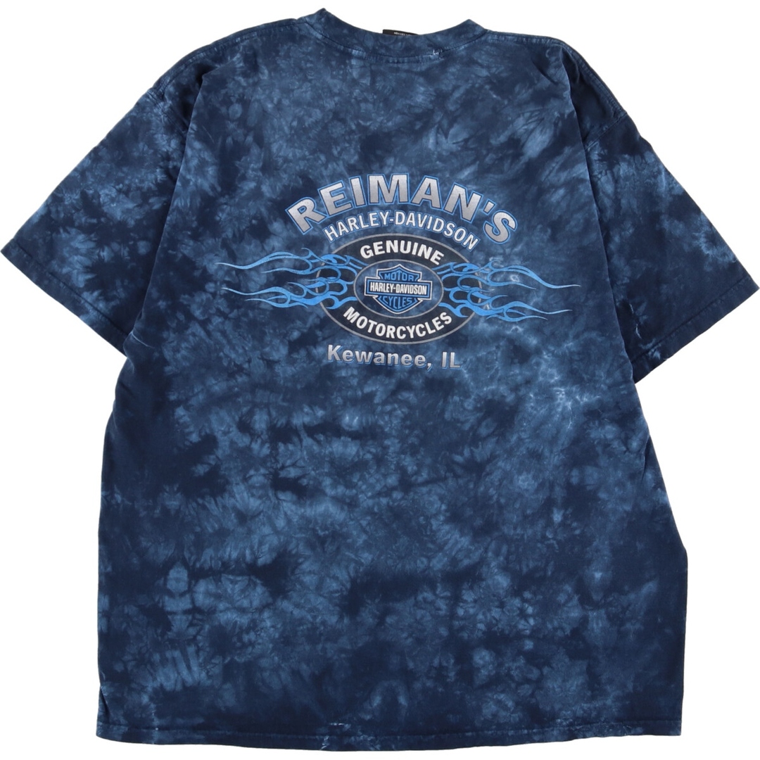 古着 ハーレーダビッドソン Harley-Davidson タイダイ柄 両面プリント モーターサイクル バイクTシャツ USA製 メンズXL /eaa348365