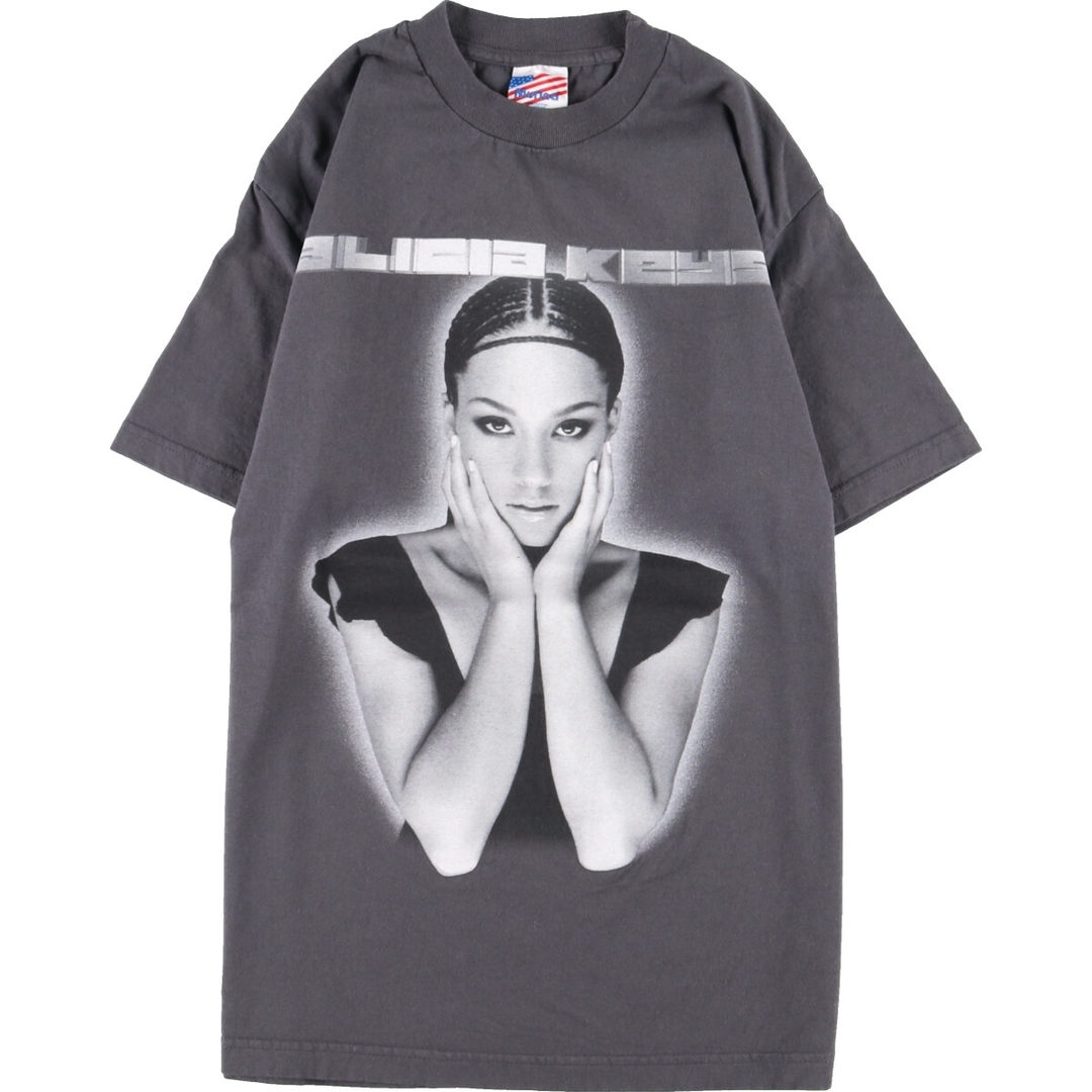 00年代 MURINA ALICIA KEYS アリシアキーズ 2002 TOUR 両面プリント バンドTシャツ バンT USA製 メンズM /eaa347482445cm袖丈