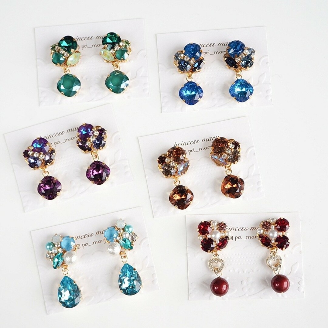 先着1名様限定》アクアマリン雫☆サマーブルースワロbijouピアスの通販 by princess mary サマーブルーハンドメイドピアス