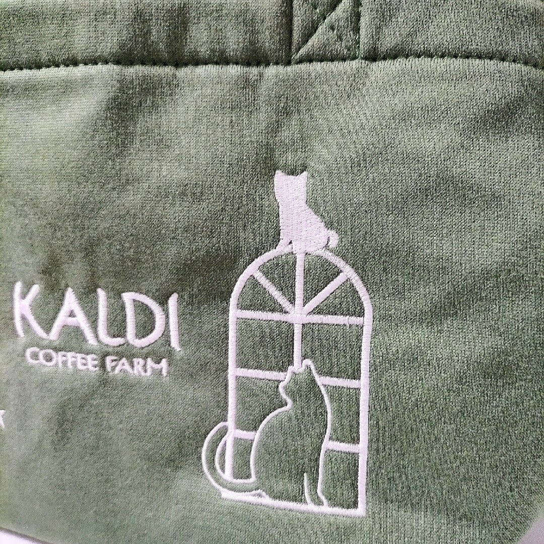 KALDI(カルディ)のカルディ 猫の日 ネコの日 トートバッグ モスグリーン 2022 限定 トート レディースのバッグ(トートバッグ)の商品写真