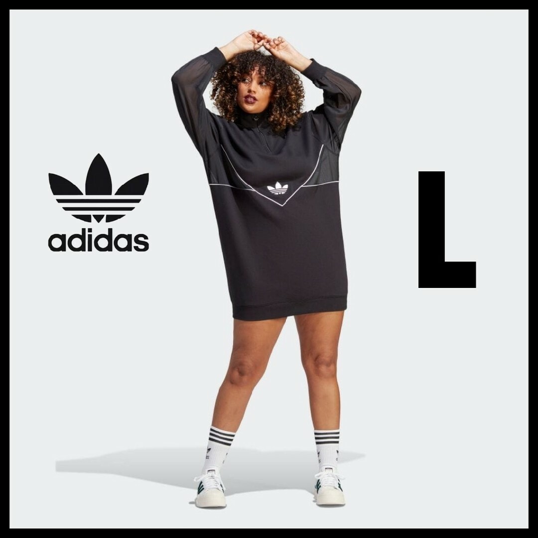 【ゆったりフィット】adidas★ワンピース★スポーツウェア★ドレス★黒★L