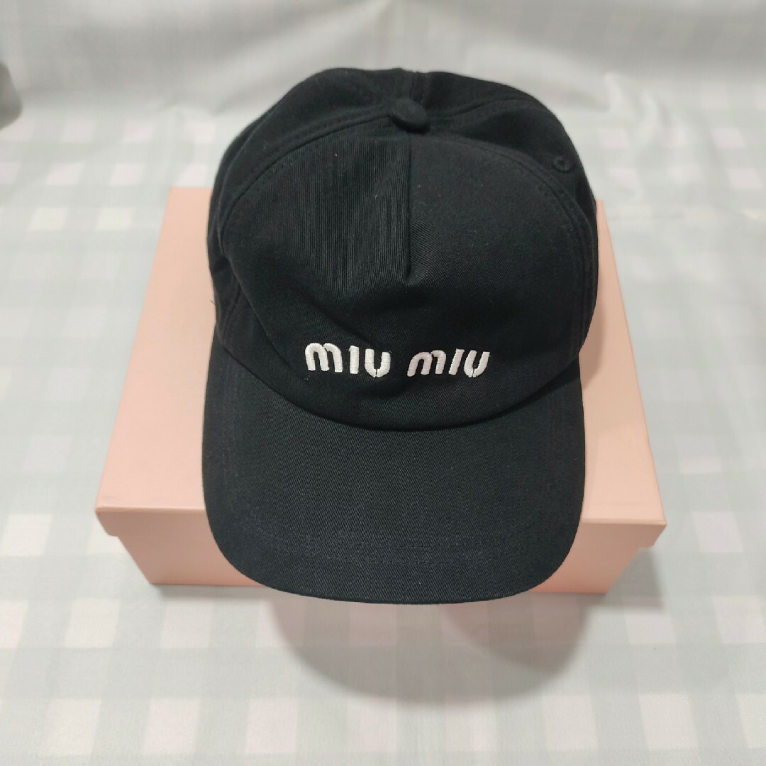 miumiu 【新品同様】♫ミュウミュウ キャップ 箱付き コットンஐブラック?の通販 by SuzuKa miumiu コットン キャップ ブラック