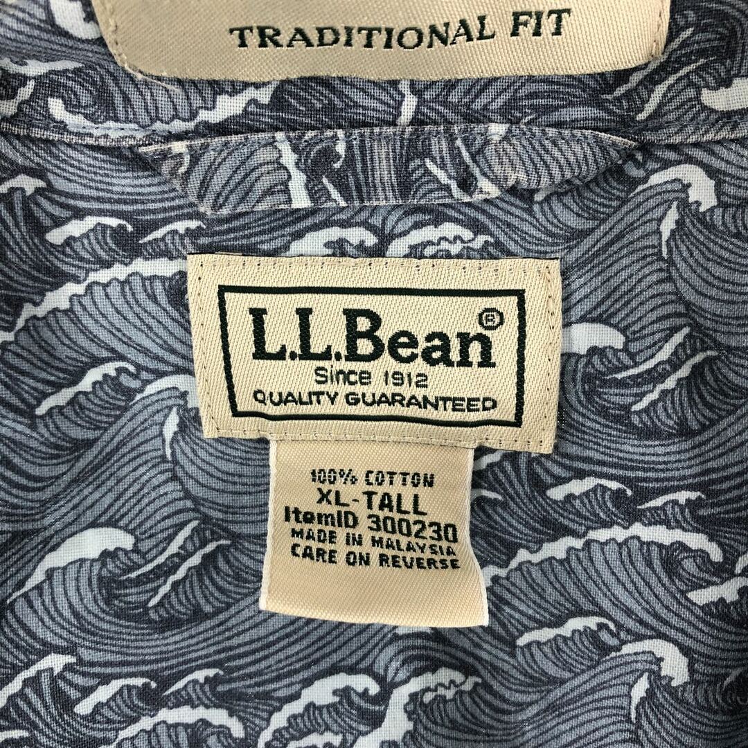 エルエルビーン L.L.Bean 総柄 半袖 オープンカラー シャツ メンズXL /eaa347877