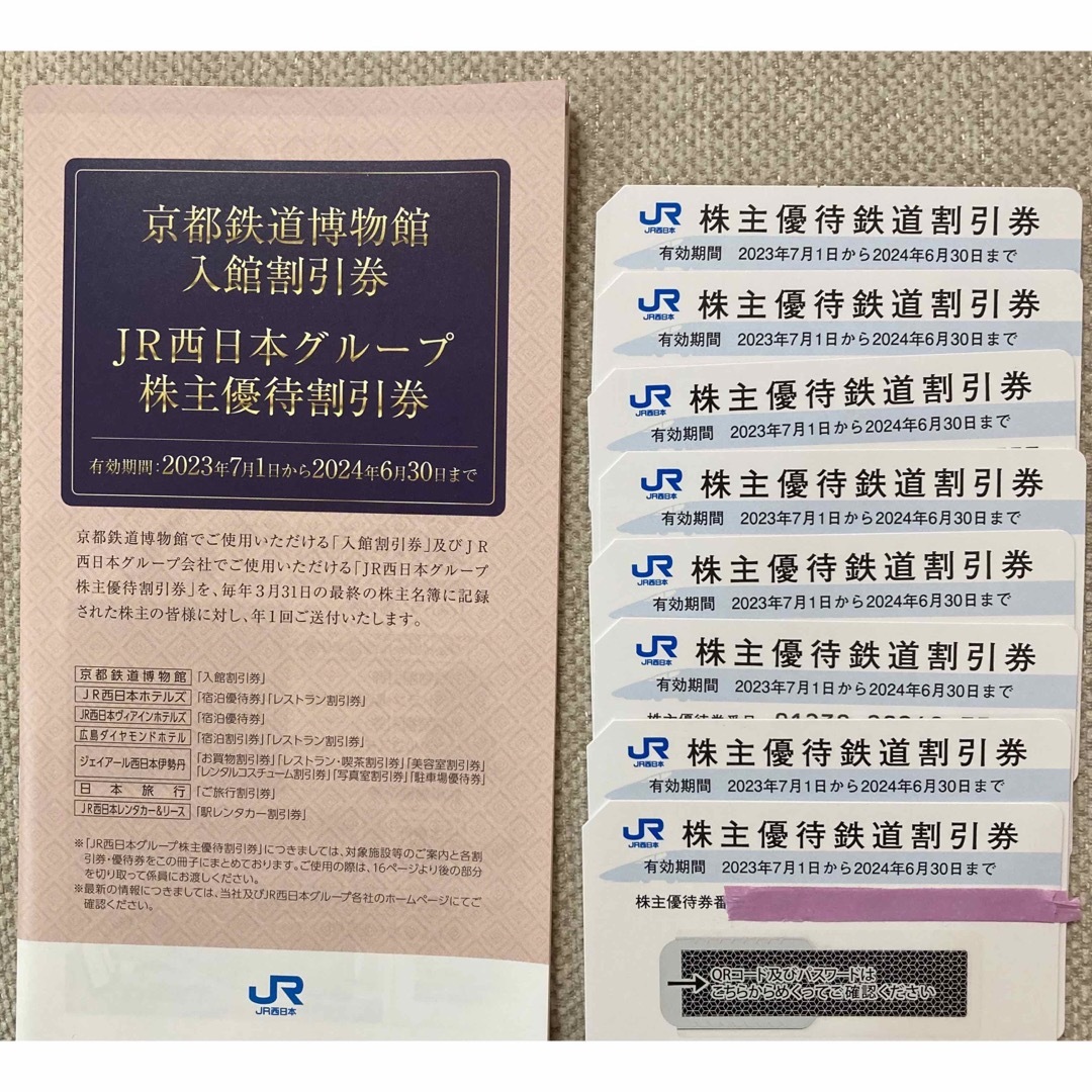 JR西日本 株主優待 鉄道割引券 8枚チケット