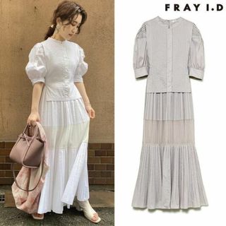 フレイアイディー(FRAY I.D)の美品 FRAY I.D　ピンタックティアードドレス(ロングワンピース/マキシワンピース)