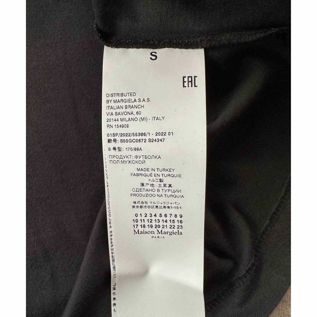 黒S新品 メゾン マルジェラ レギュラー コットン Tシャツ 半袖 ブラック