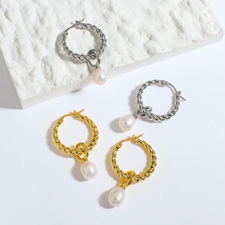 ドゥーズィエムクラス(DEUXIEME CLASSE)の【新品】hoop pearl pierce / gold or silver(ピアス)
