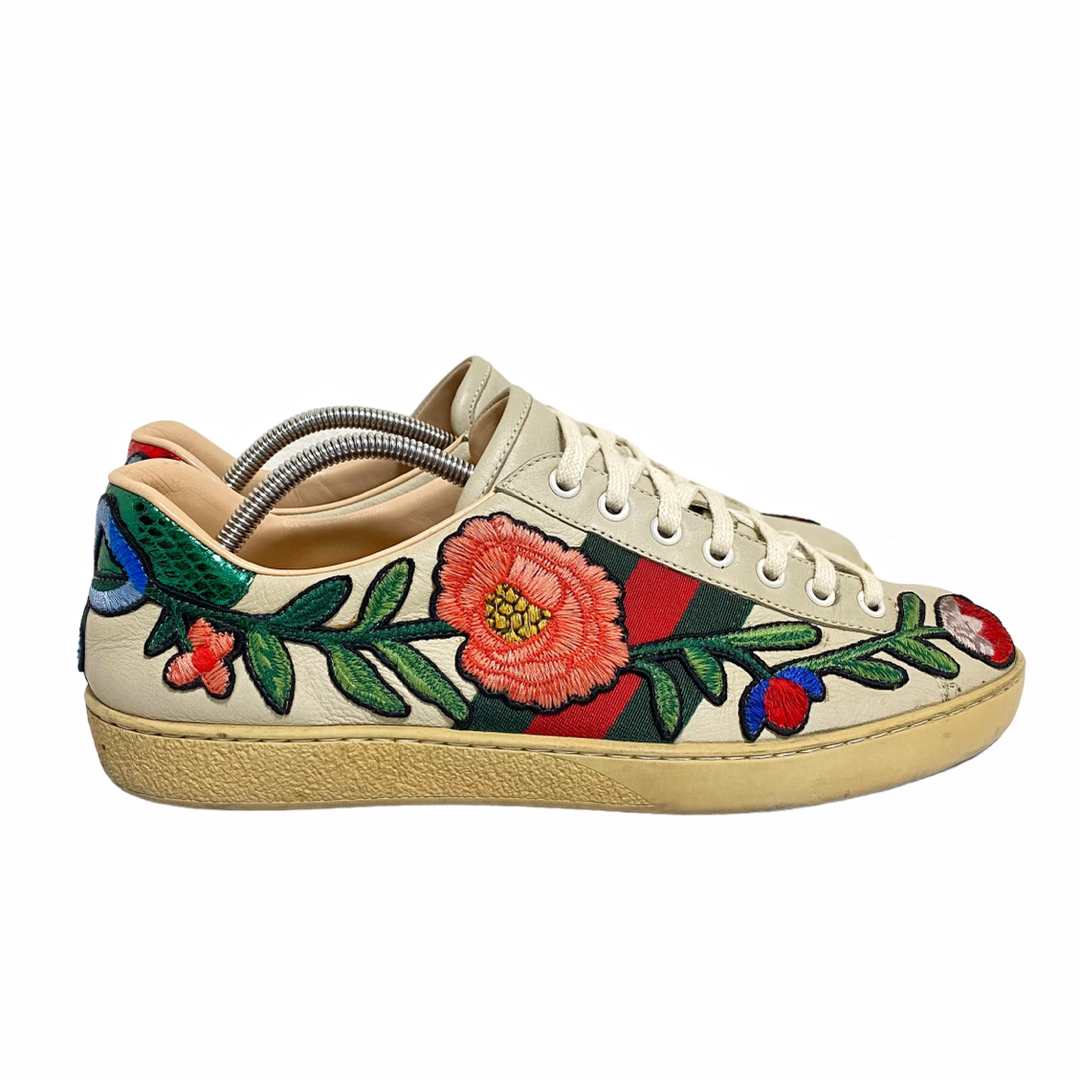 Gucci(グッチ)の【廃盤】GUCCI シェリーライン 花 刺繍 スニーカー メンズ 白 エース  メンズの靴/シューズ(スニーカー)の商品写真