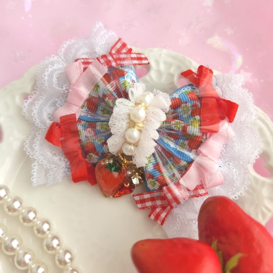 日本専門店 Kukuhime様左開き♡ハンドメイド♡デニム×いちご ビニール ...