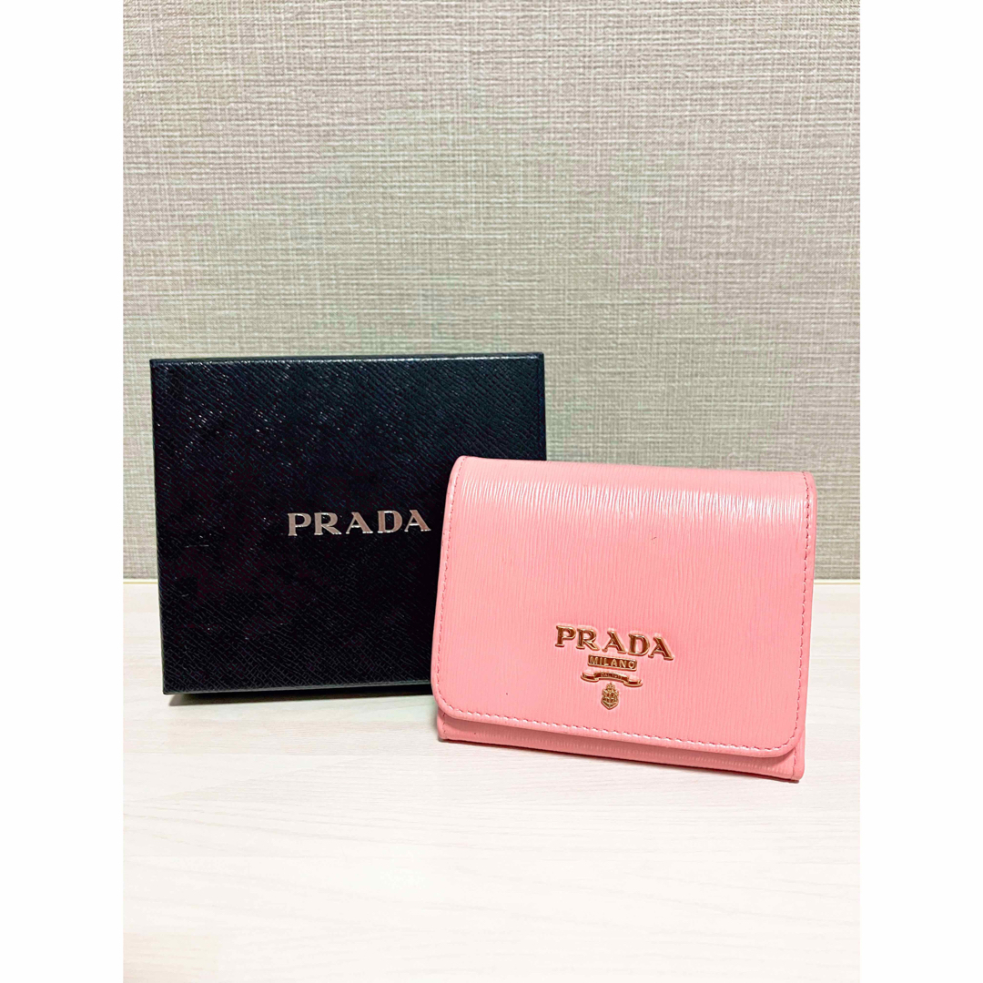 プラダ【美品】PRADA プラダ 三つ折り財布 IMH176