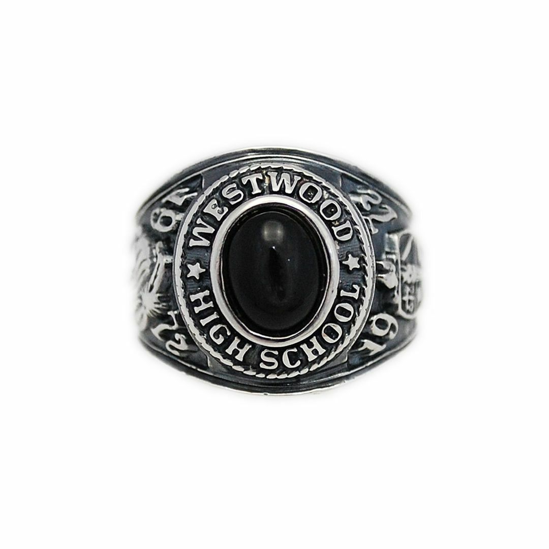 天然ブラックスターカレッジリング925シルバーリング925刻印ありKS-R037 メンズのアクセサリー(リング(指輪))の商品写真