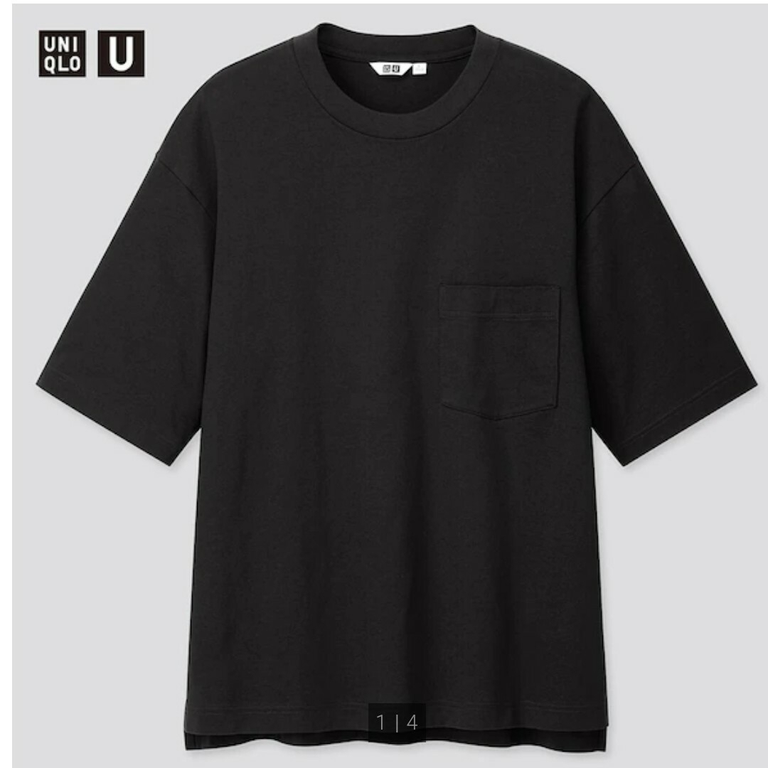 UNIQLO(ユニクロ)のUNIQLO　オーバーサイズクルーネックT　ブラック　Lサイズ メンズのトップス(Tシャツ/カットソー(半袖/袖なし))の商品写真