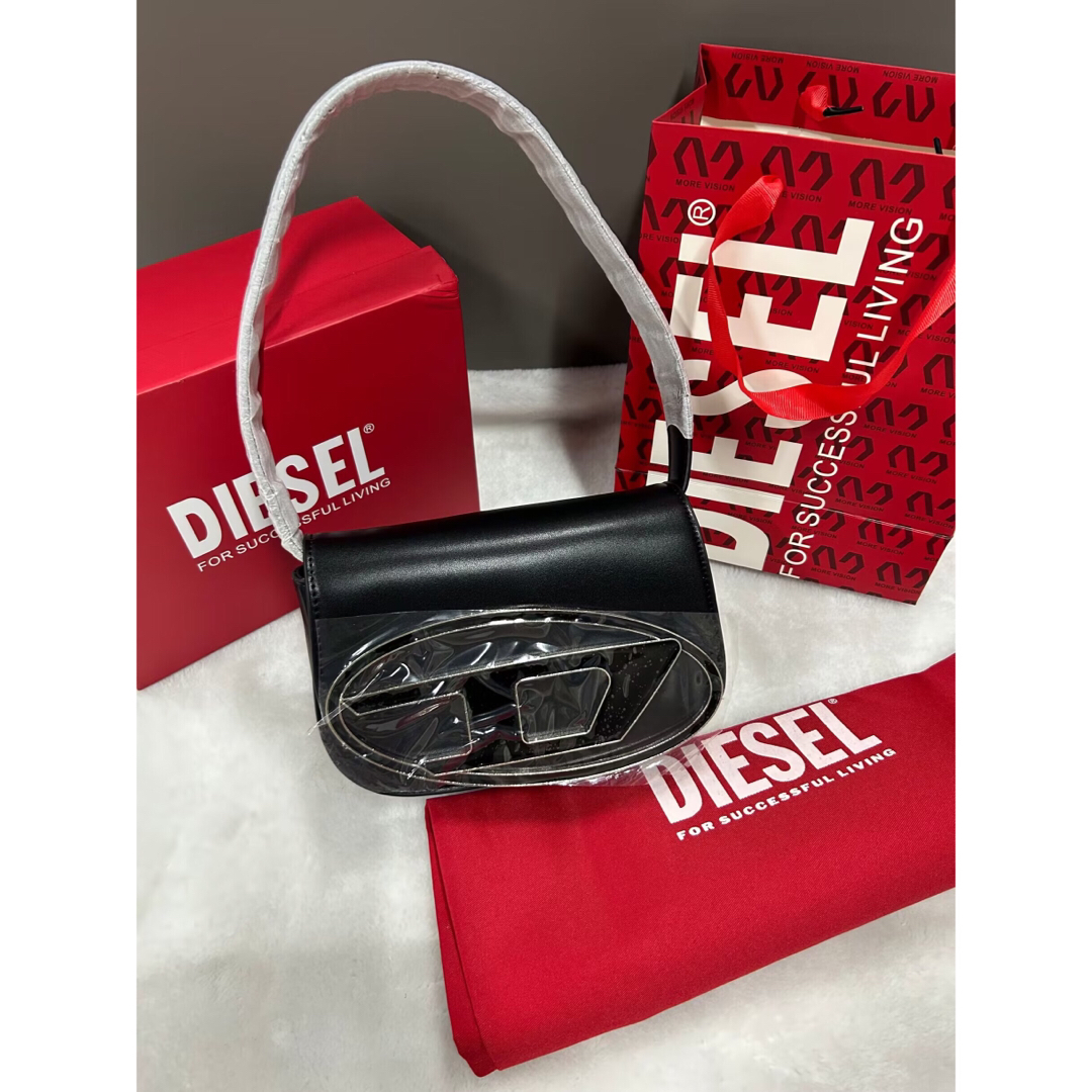 DIESEL ディーゼル 1DR ショルダーバッグ ハンドバッグ ブラック