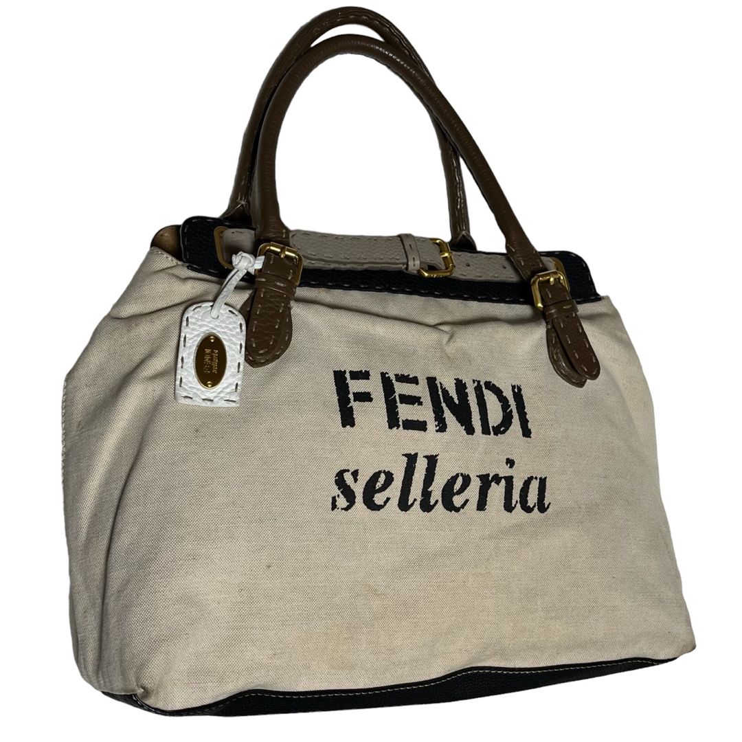 FENDI フェンディ キャンバスレザートートバック 男女兼用 - トートバッグ