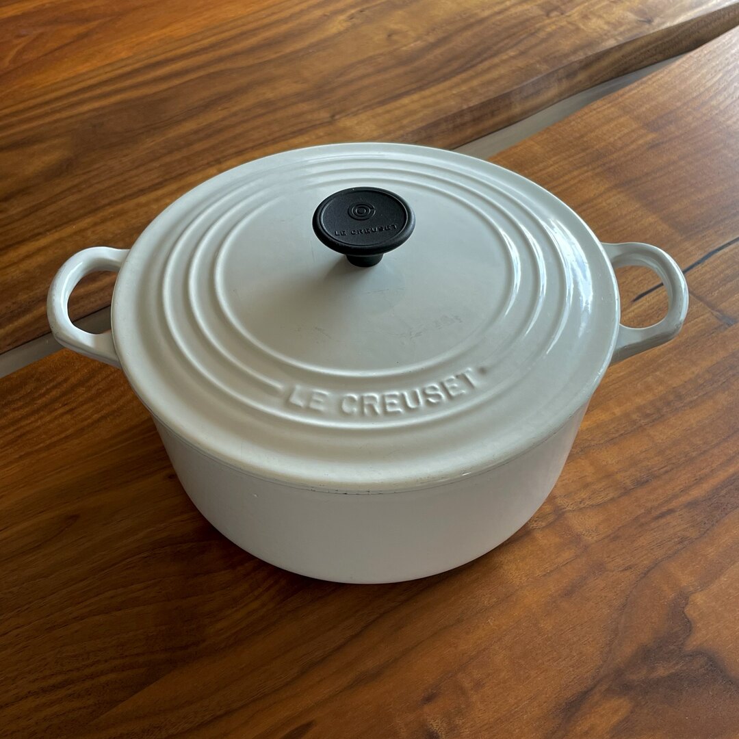 LE CREUSET - ル・クルーゼ ココットロンド 22 ホワイトの+inforsante.fr