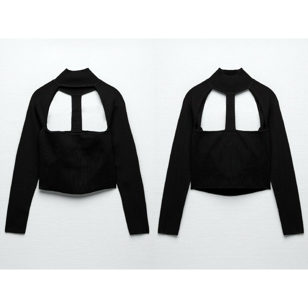 ZARA(ザラ)のZARA 胸元 Cut Out 薄手ニット カットソー sexy cute ♡ レディースのトップス(カットソー(長袖/七分))の商品写真