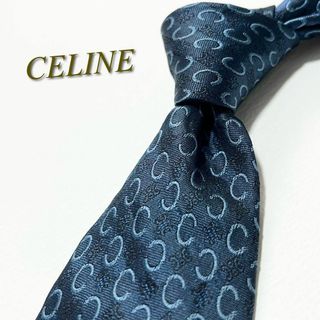 CELINE セリーヌ　マカダム　トリオンフ　ネクタイ　オレンジ　スーツ　シルク