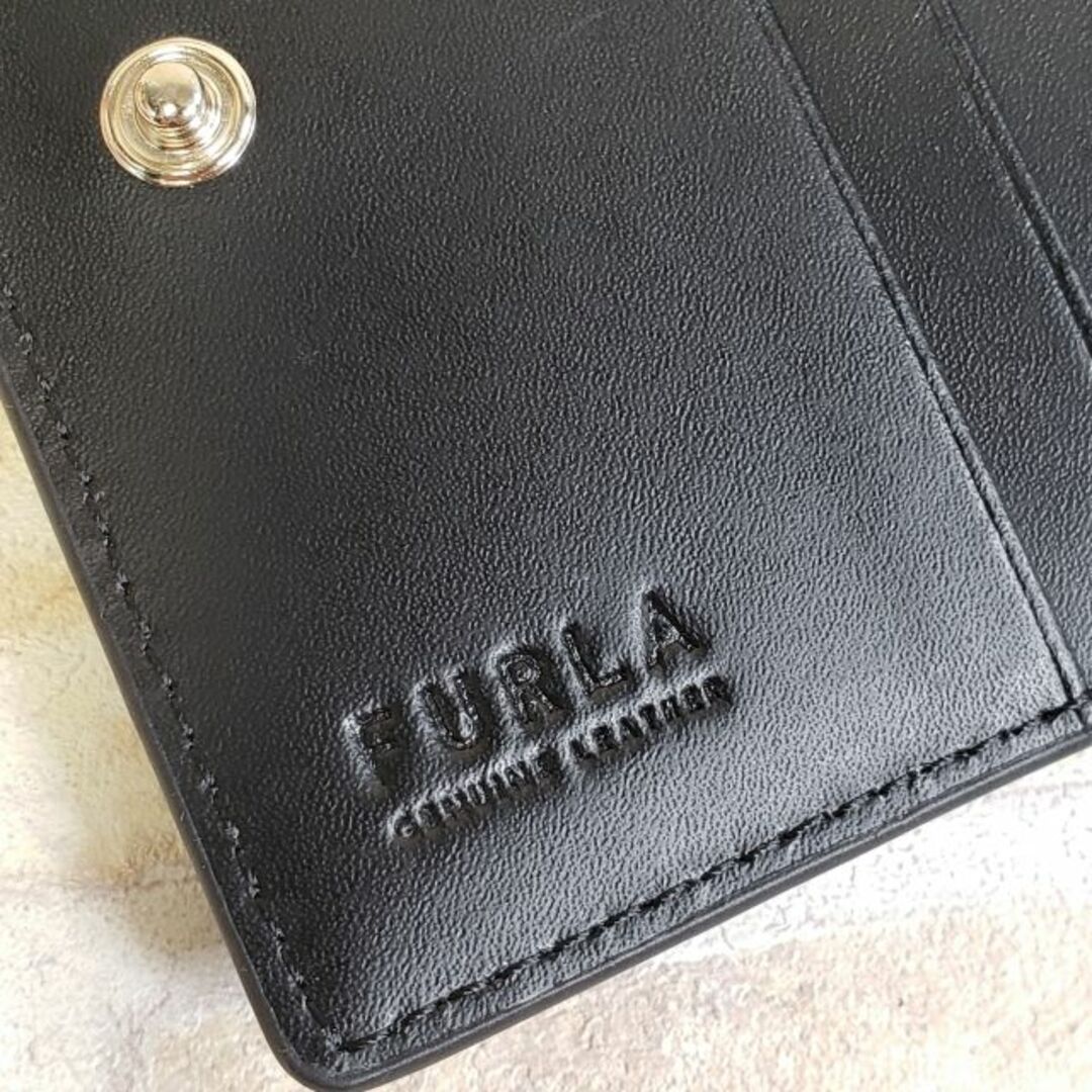 未使用 フルラ FURLA ☆ レザー 二折財布 コンパクトウォレット ブラック