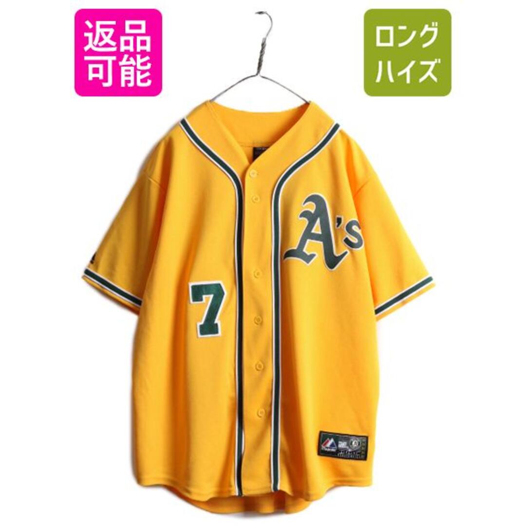 USA製 MLB Majestic アスレチックス ベースボール シャツ XL