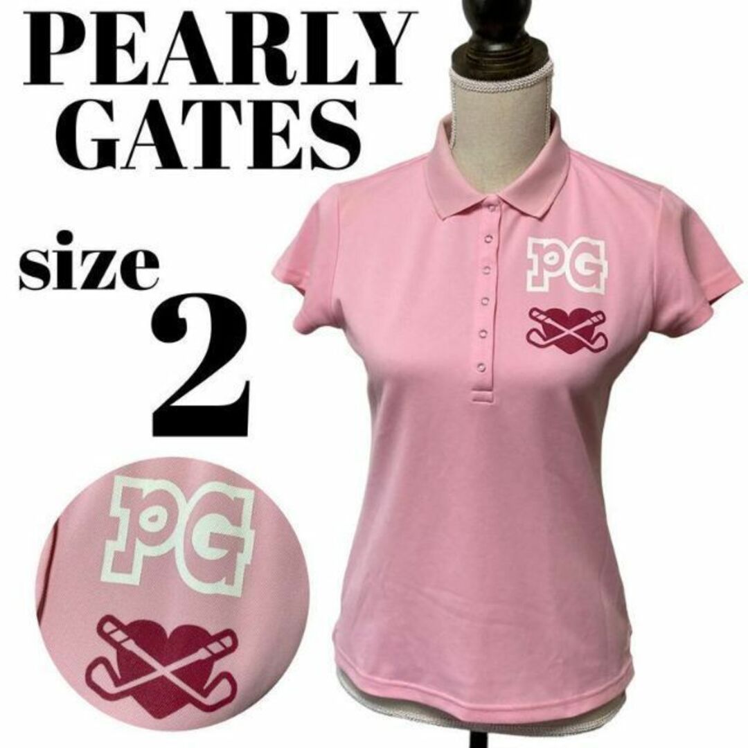 【GOLFウェア】PEARLY GATES ポロシャツ 半袖 PG ハート ロゴ