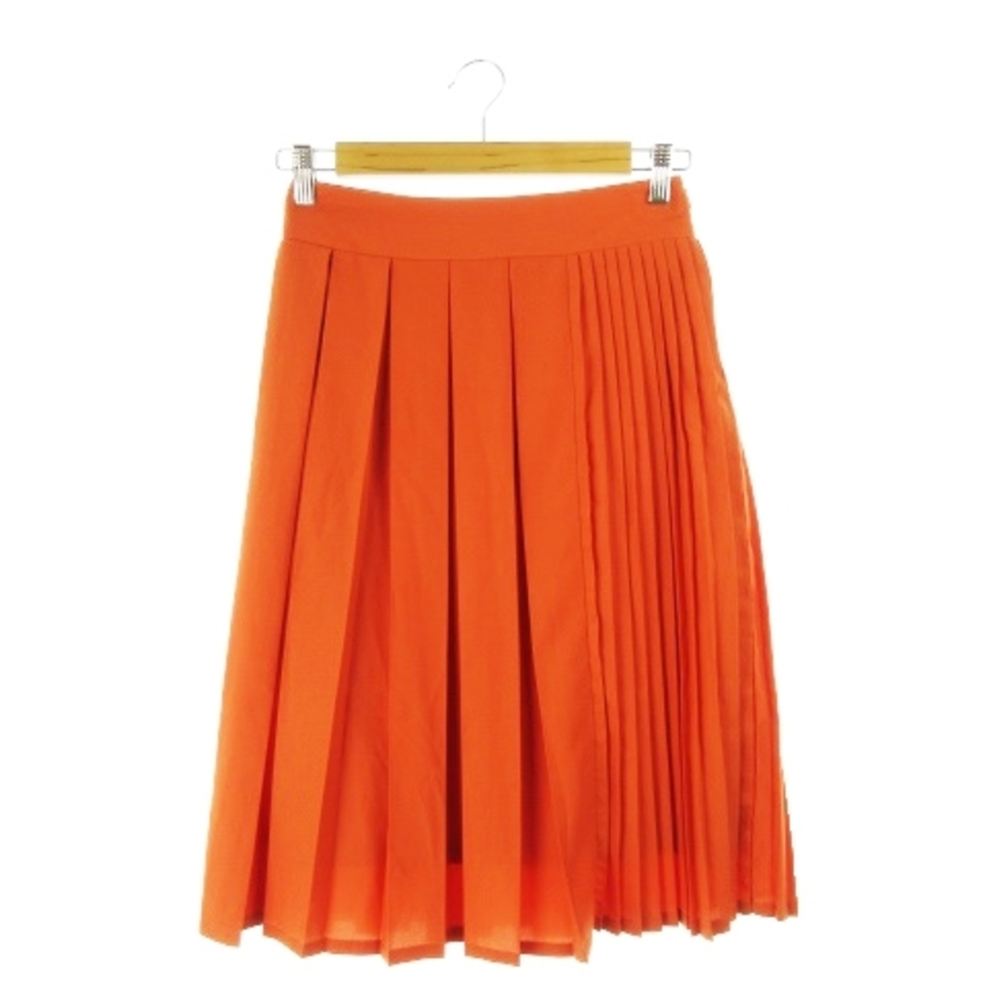 ROSE BUD(ローズバッド)のローズバッド スカート プリーツ ミモレ ロング 切替 ビビッド F オレンジ レディースのスカート(ロングスカート)の商品写真