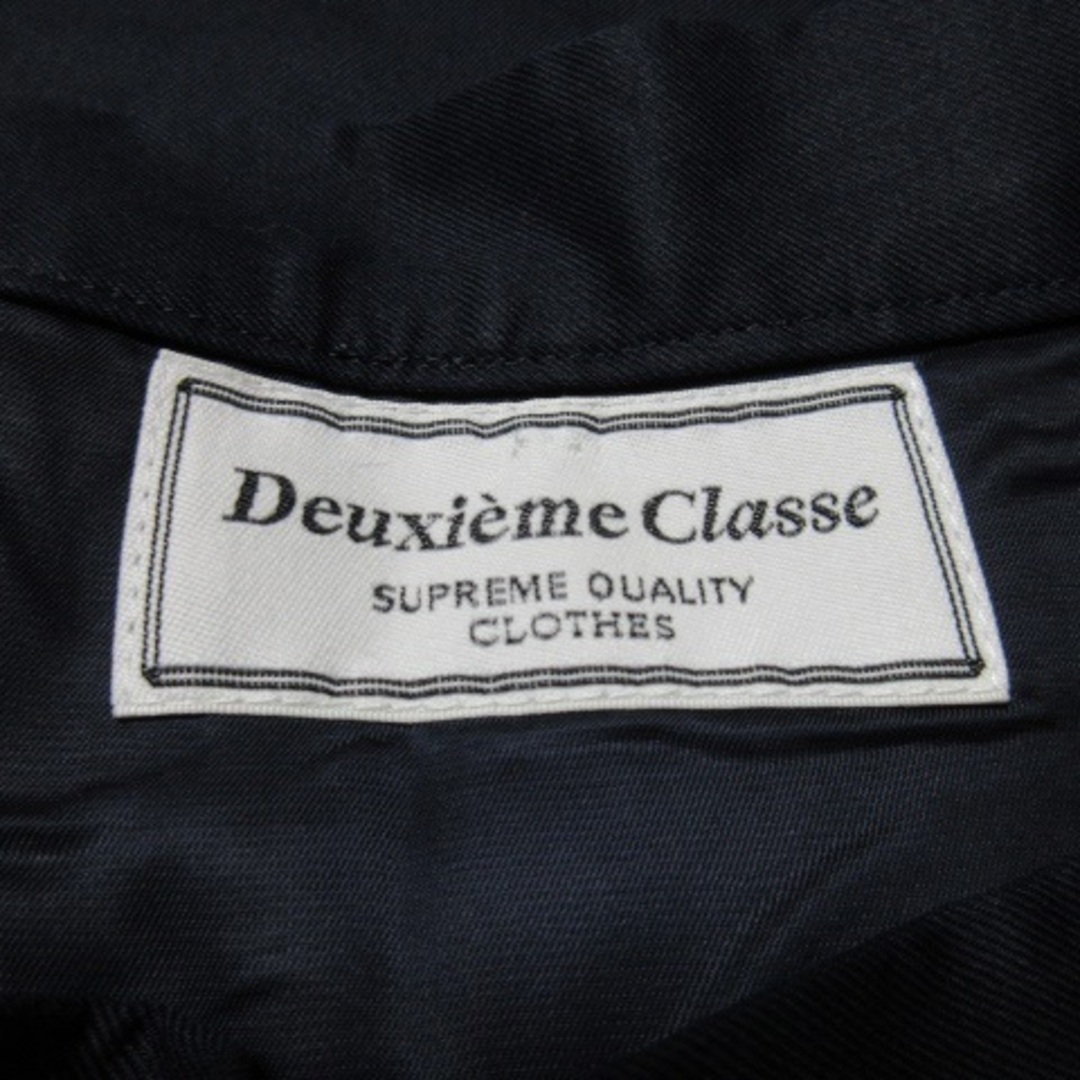 DEUXIEME CLASSE(ドゥーズィエムクラス)のドゥーズィエムクラス  スカート フレア ひざ丈 ツヤ感 コットン 36 濃紺 レディースのスカート(ひざ丈スカート)の商品写真