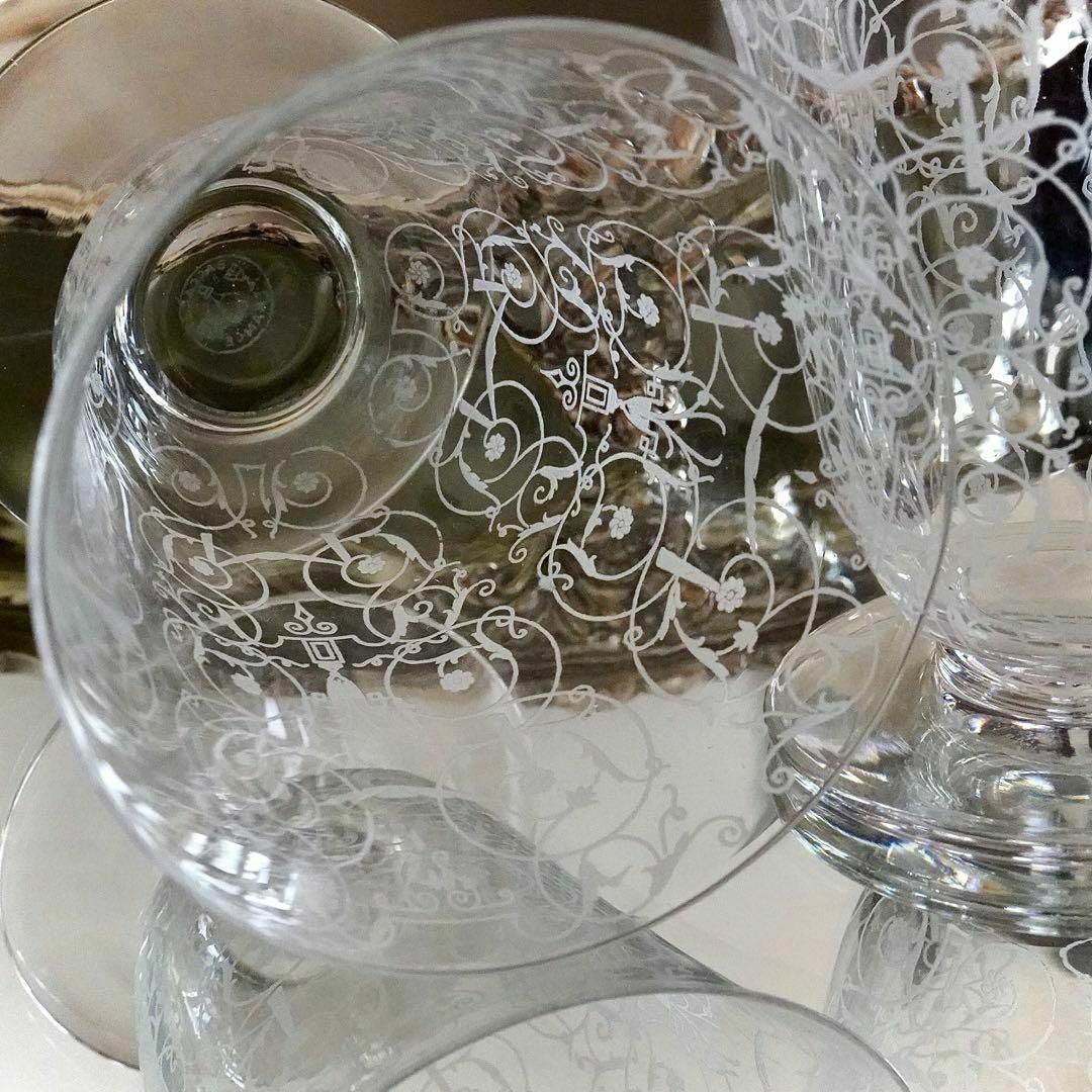 美品☆希少 オールド バカラ ミケランジェロ 赤ワイングラス ペア2客