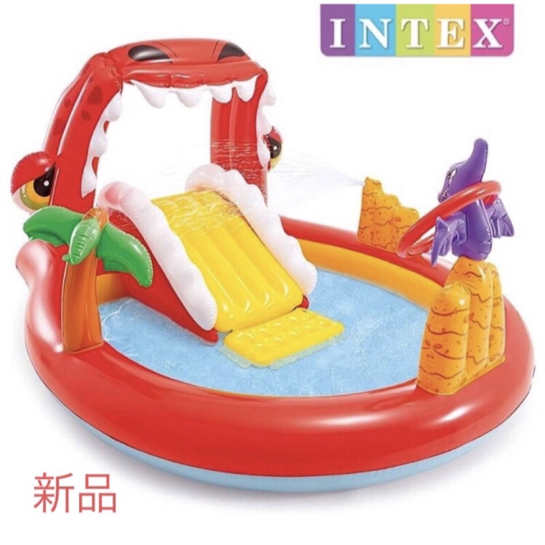 【新品】57163 INTEX ハッピーディノプレイセンター 家庭用　すべり台 スポーツ/アウトドアのスポーツ/アウトドア その他(マリン/スイミング)の商品写真