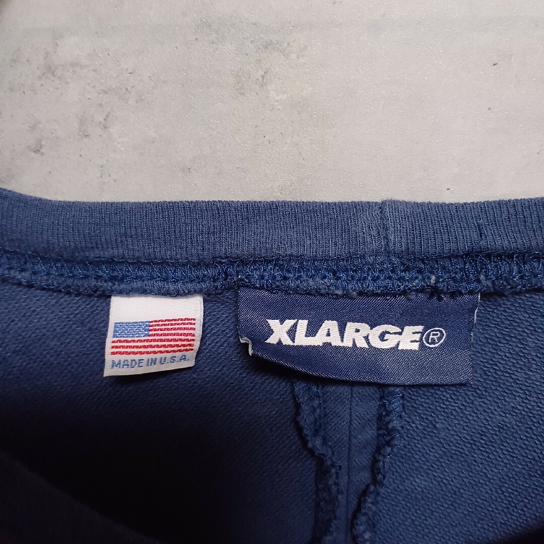 XLARGE エクストララージ USA製 メンズ5分袖Tシャツ ネイビー L