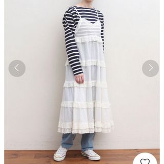 ドットアンドストライプスチャイルドウーマン(Dot&Stripes CHILDWOMAN)のコットンメッシュティアードワンピース(ロングワンピース/マキシワンピース)