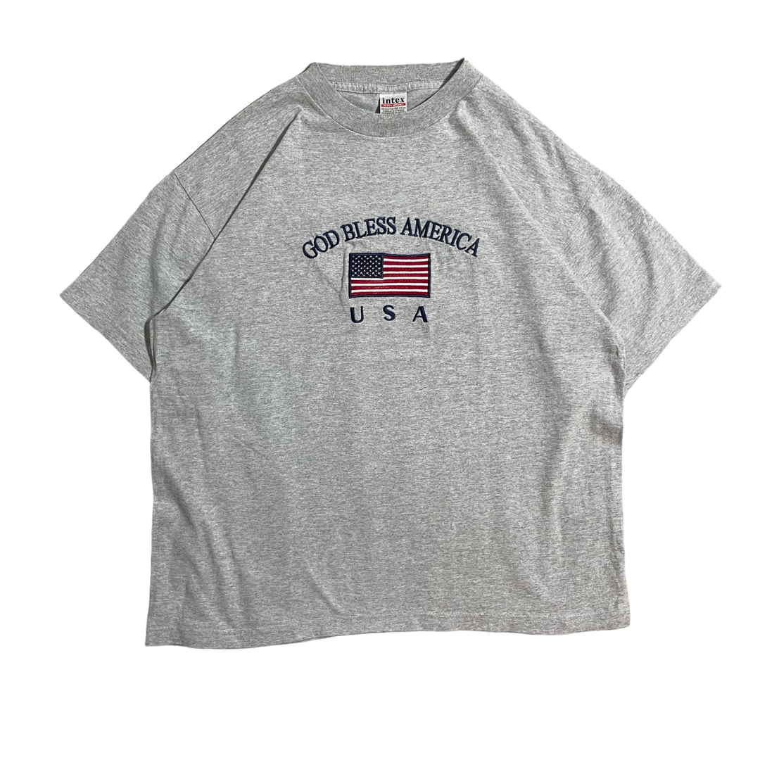 "USA"国旗刺繍 Tシャツ 90's〜