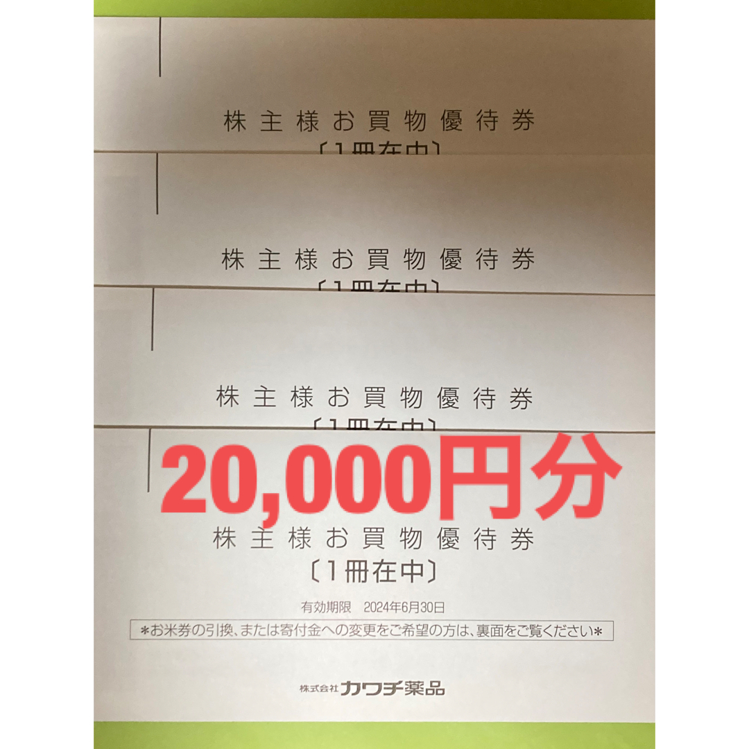 カワチ薬品 株主優待 20，000円分 ラクマパックの+frogwell.co.jp