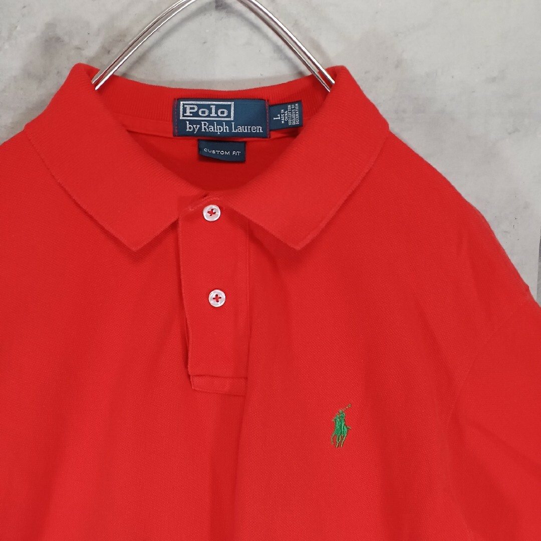 POLO RALPH LAUREN(ポロラルフローレン)のPolo by RALPH LAUREN メンズ ポロシャツ L レッド メンズのトップス(ポロシャツ)の商品写真