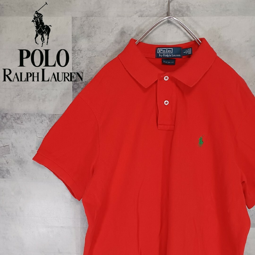 POLO RALPH LAUREN(ポロラルフローレン)のPolo by RALPH LAUREN メンズ ポロシャツ L レッド メンズのトップス(ポロシャツ)の商品写真