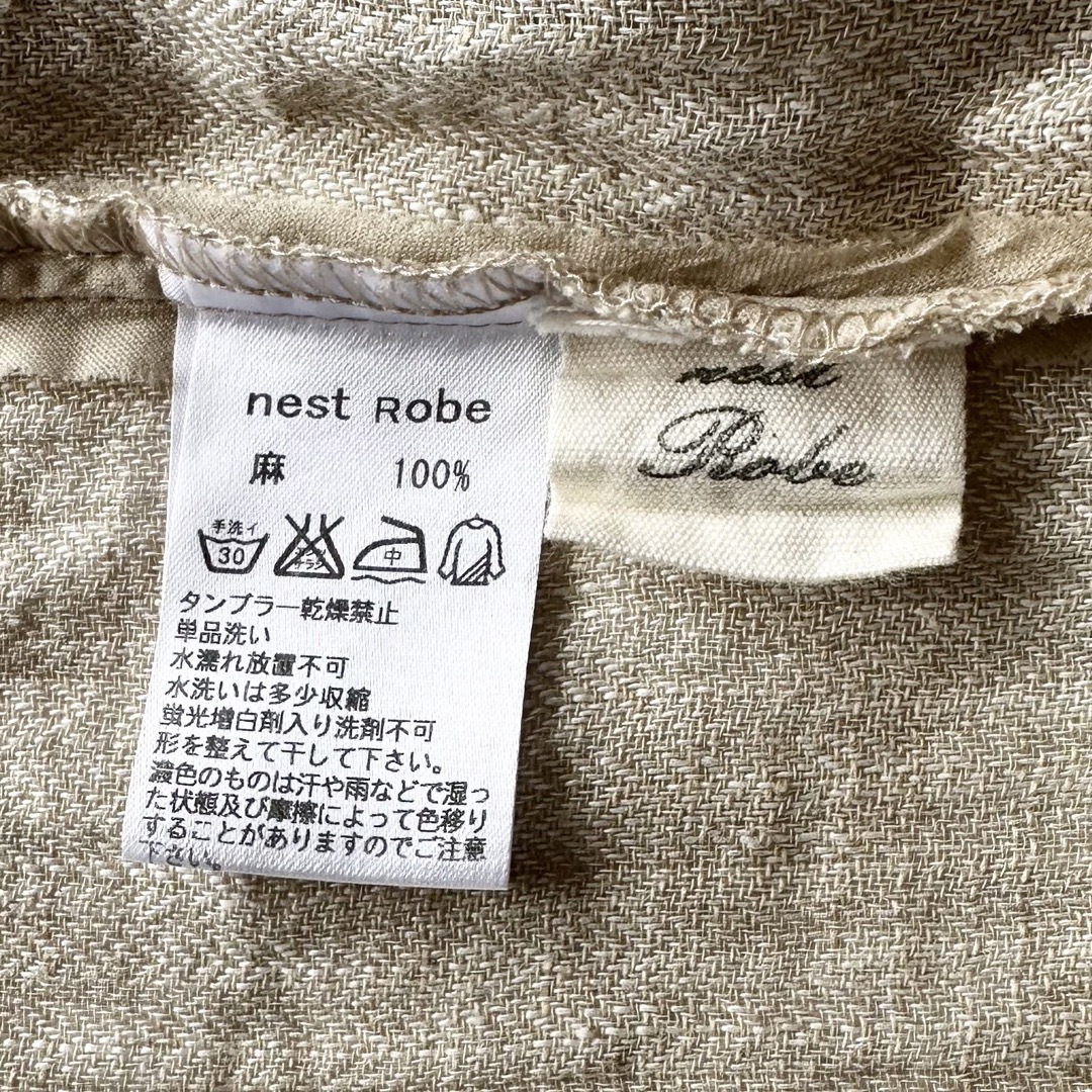 nest Robe(ネストローブ)のネストローブ ヘリンボーンリネンワイドプルオーバーブラウス ゆったり レディースのトップス(シャツ/ブラウス(半袖/袖なし))の商品写真