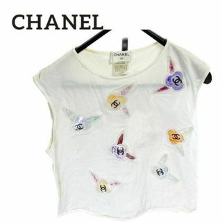 シャネル(CHANEL)のCHANEL シャネル　袖なし　シャツ　ホワイト　ノースリーブ　ブラウス　半袖(Tシャツ(半袖/袖なし))