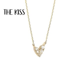 ザキッス(THE KISS)の(美品) THE KISS K10YGハート5Pダイヤモンドネックレス(ネックレス)