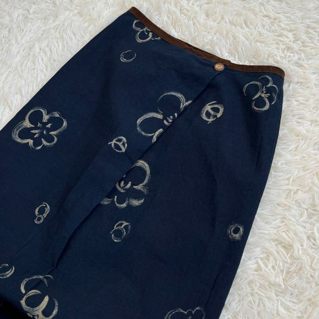 パラスパレス インディゴ フラワー スカート - ロングスカート
