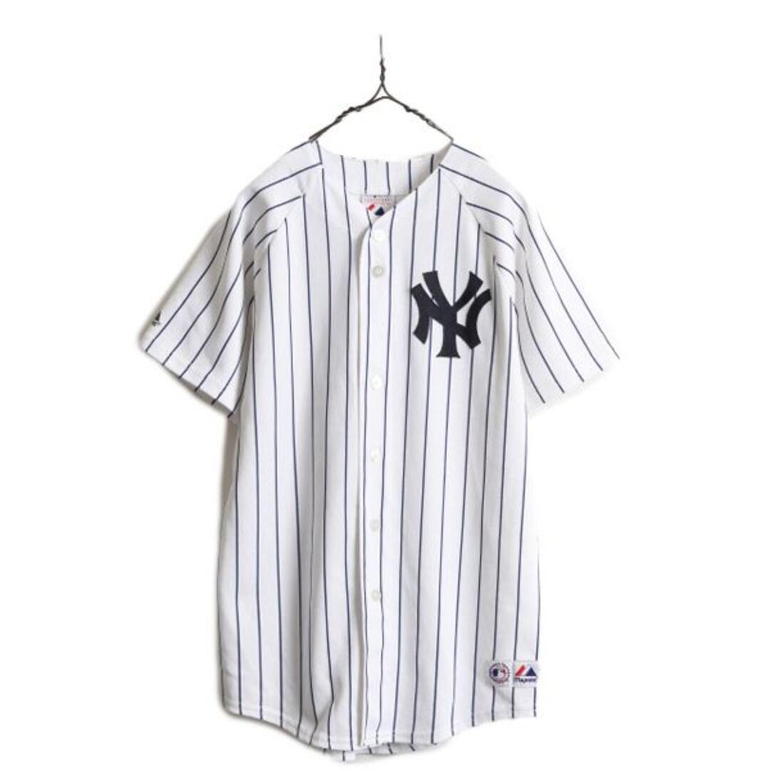 USA製 MLB Majestic ヤンキース ベースボールシャツ S 大リーグ