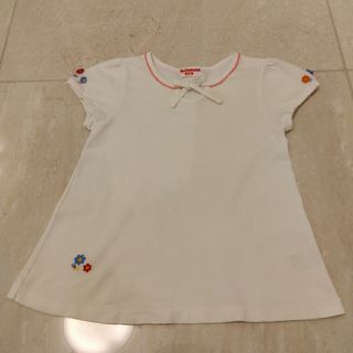 ミキハウス(mikihouse)の女児 ミキハウス　mikiHOUSE　Tシャツ　白色　サイズ110(Tシャツ/カットソー)