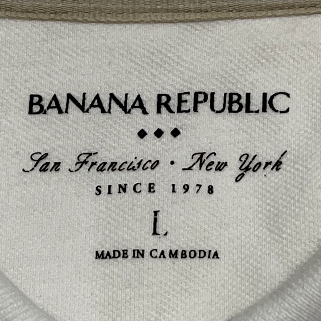 Banana Republic(バナナリパブリック)の大特価セール中　BANANA REPUBLIC💞ポロシャツ　白系　L 即発送 メンズのトップス(ポロシャツ)の商品写真