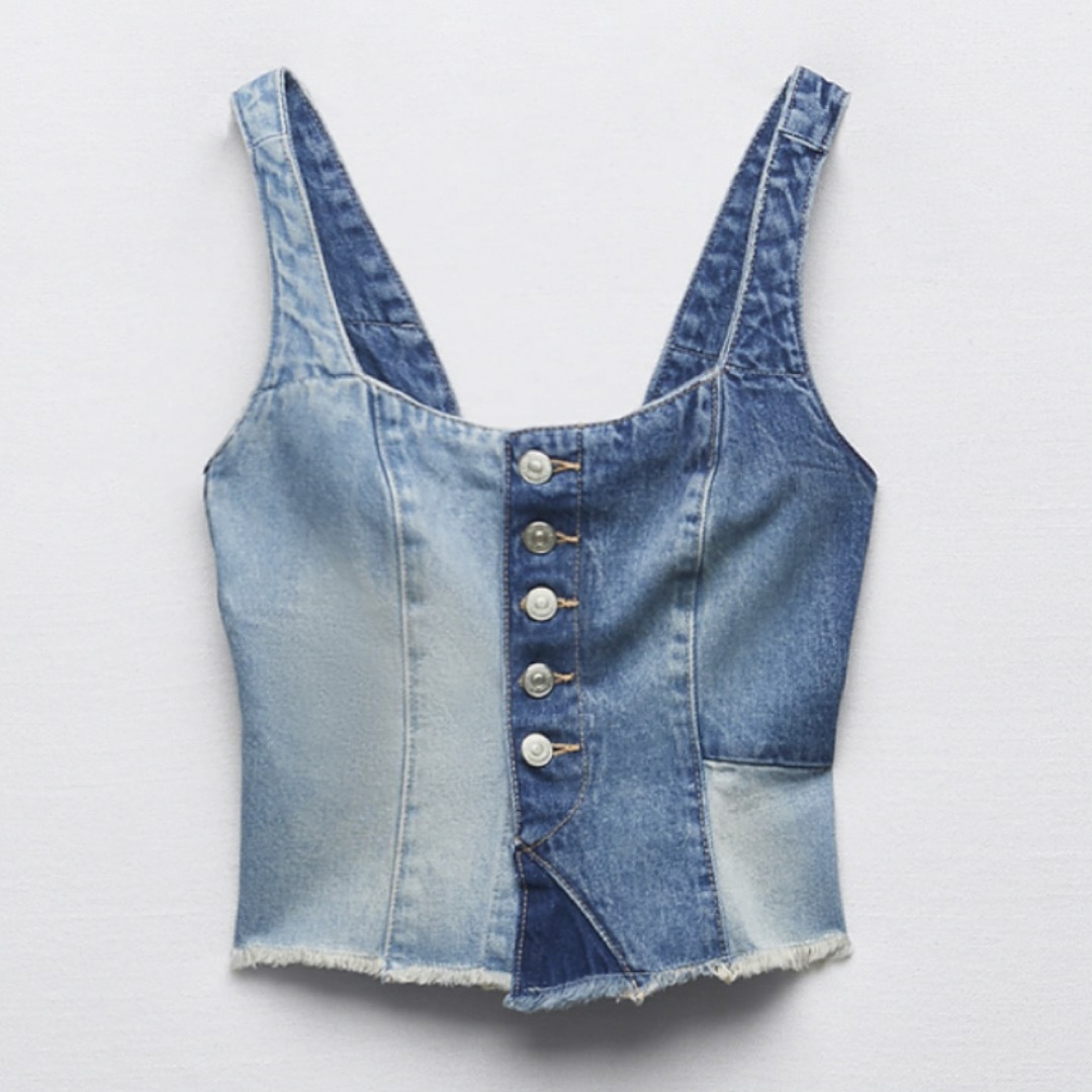 今季大人気 即完売希少 ZARA パッチワーク デニム TRF トップス | フリマアプリ ラクマ 今季大人気 即完売希少 ZARA パッチワーク デニム TRF トップス | フリマアプリ ラクマ