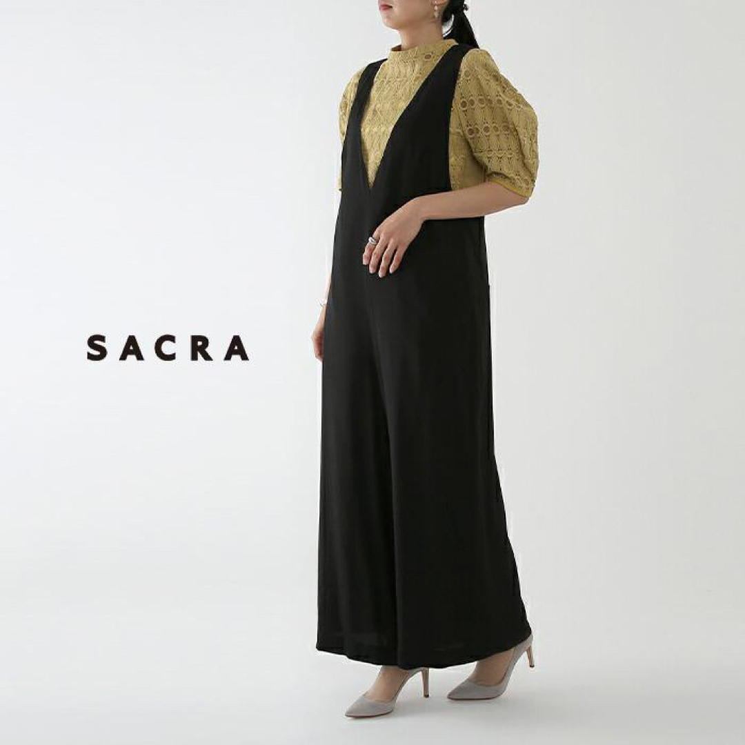 SACRA バックリボンサロペット (ブラック/38)