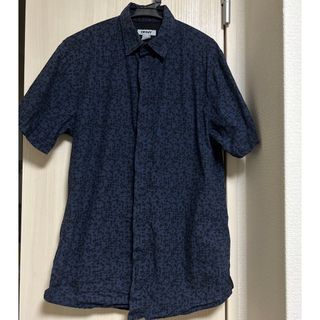 ダナキャラン(Donna Karan)のDKNY ダナキャラン メンズ シャツ 柄 ネイビー 半袖 夏(シャツ)