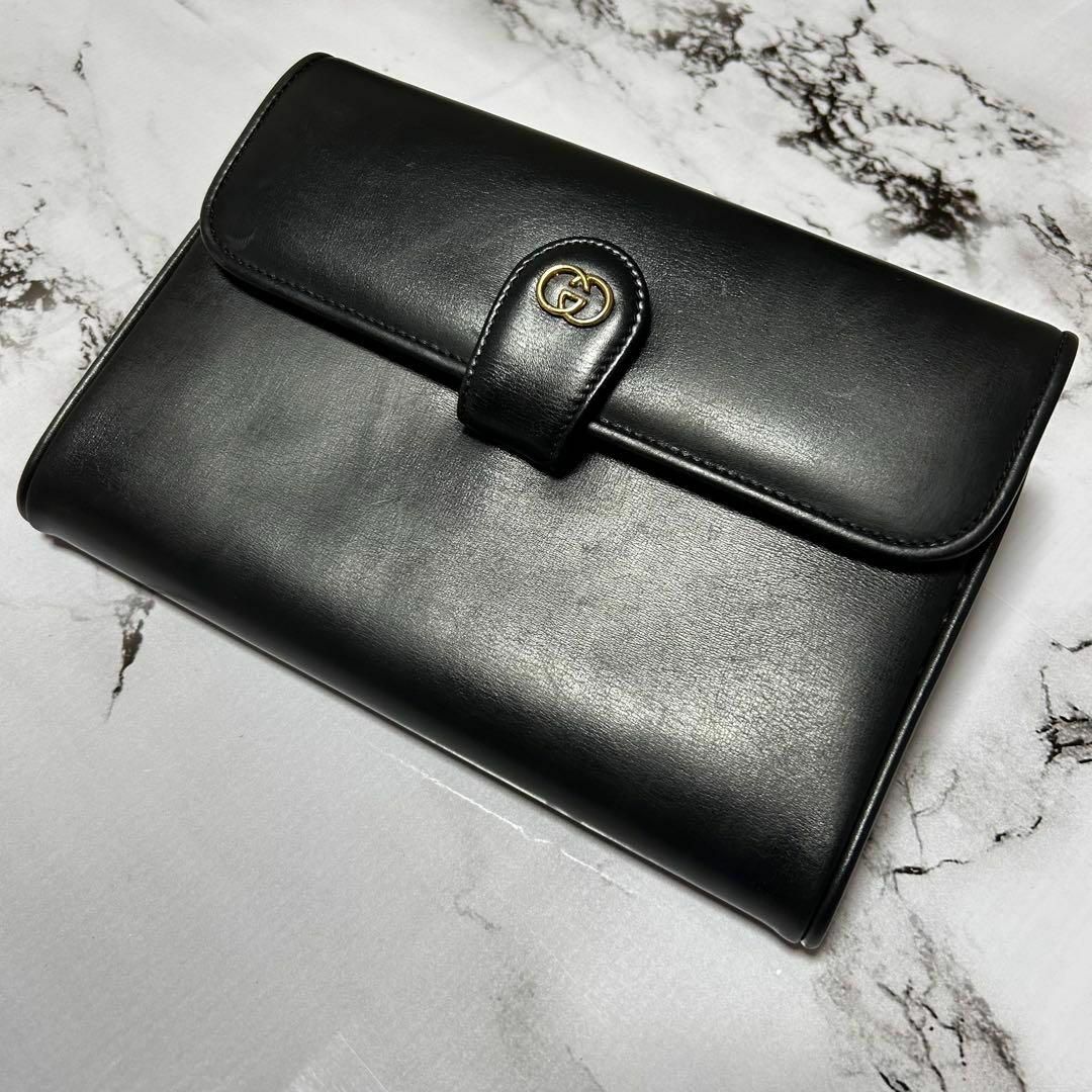 希少✨ gucci グッチ ショルダーバッグ 2way GG オールレザー 黒-